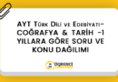 AYT Türk Dili ve Edebiyatı- COĞRAFYA & TARİH -1 YILLARA GÖRE SORU VE KONU DAĞILIMI