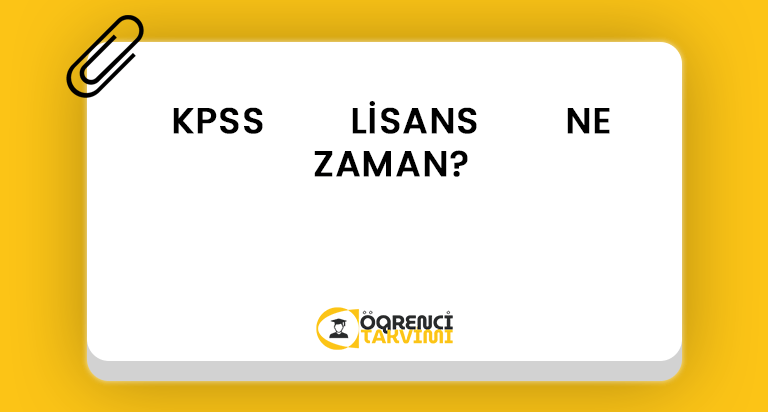 KPSS LİSANS NE ZAMAN?