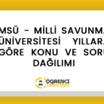 MSÜ - MİLLİ SAVUNMA ÜNİVERSİTESİ YILLARA GÖRE KONU VE SORU DAĞILIMI